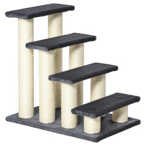 Tildasstore Djurtrappa 4 steg plyschgrå 60x40,5x59 cm