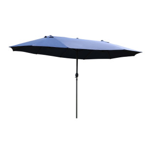 Tildasstore XXL parasoll med handvev blå oval 460x270x240 cm