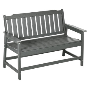 Tildasstore Trädgårdsbänk 2-sits 124x60x87cm mörkgrå
