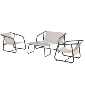 Tildasstore Trädgårdssittgrupp 110x70x70 cm krämvit
