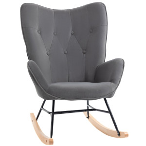 Tildasstore Retro gungstol sammet Ek grå