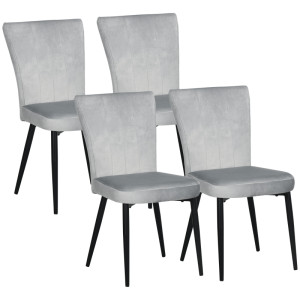 Tildasstore Matstol 4-pack sammet ljusgrå