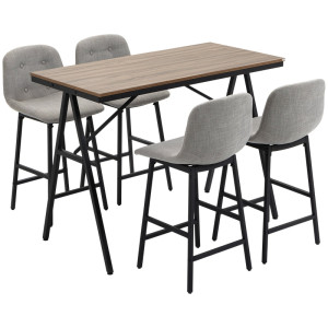 Tildasstore Barbord med 4 tygstolar 120x60x91cm