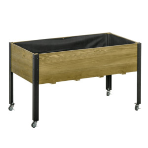 Tildasstore Planteringslåda med hjul fiberduk 120x60x72 cm