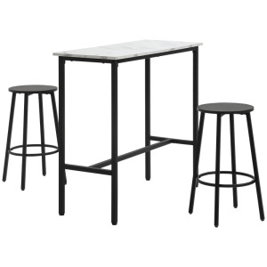 Tildasstore Bord med barstolar bordsskiva i vit marmorlook