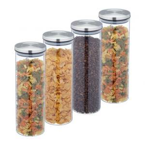 Tildasstore Förvaringsburkar 1600 ml 4 pack rostfri lock