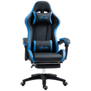 Tildasstore Gamingstol med kuddar blå/svart