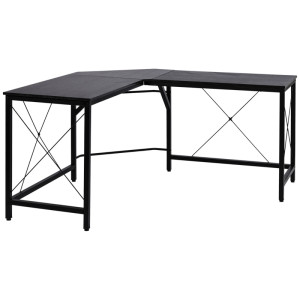 Tildasstore L-format hörnskrivbord 150x150x76 cm svart