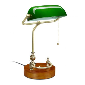 Tildasstore Bankirlampa med dragbrytare grön