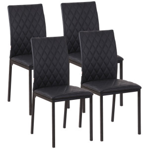 Tildasstore Matstol 4-pack läder svart 41x50x91 cm