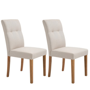 Tildasstore Matstol 2-pack vadderad sits beige 50x62x96 cm