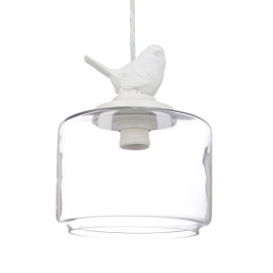 Tildasstore Taklampa fågelfigur glas