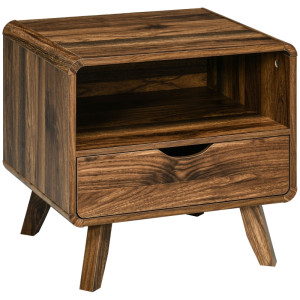 Tildasstore Sängbord retro design 50x40x50 cm valnöt