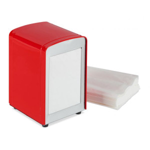 Tildasstore Servettdispenser stål - röd