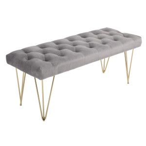 Tildasstore Sittbänk sammet grå 116x44,5x49 cm