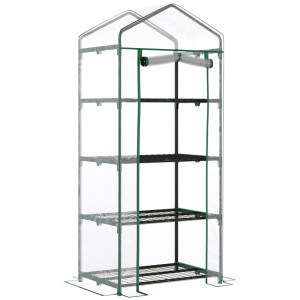 Tildasstore Växthus 4 hyllor transparent 70x50x160 cm