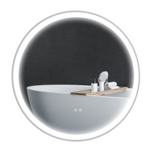 Tildasstore Badrumsspegel rund touchfunktion minnesfunktion 60x60 cm