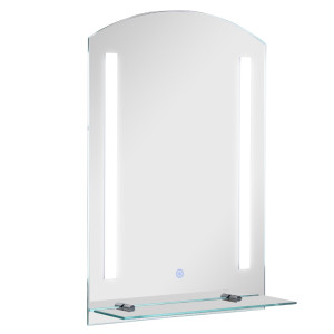 Tildasstore Badrumsspegel med hylla LED-ljus 50x15,5x70 cm