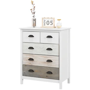 Tildasstore Byrå 5 lådor MDF & furu 70x38x85 cm