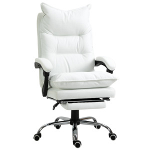 Tildasstore Ergonomisk kontorsstol läder 122-130 cm vit