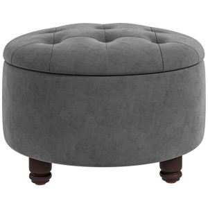 Tildasstore Pall med förvaringsutrymme mörkgrå 61x61x41,5 cm