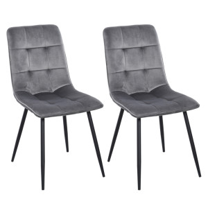 Tildasstore Matstol 2-pack sammet 45x63x90 cm