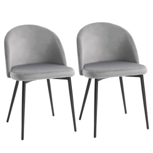 Tildasstore Matstol 2-pack sammet grå