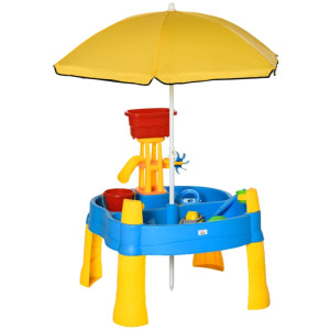 Tildasstore 2-i-1 sand- och vattenbord, parasoll 25 delar