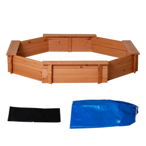 Tildasstore Sandlåda med skydd 139,5x139,5x21,5 cm