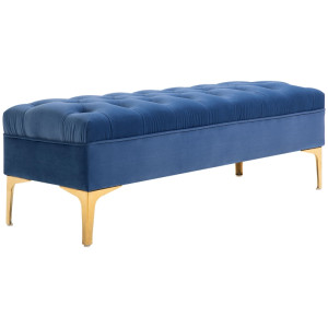 Tildasstore Sittbänk sammet blå 118x45x42 cm