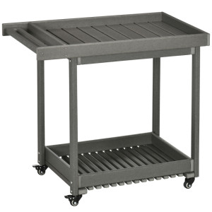 Tildasstore Serveringsvagn 2 hyllplan 87x50x80 cm mörkgrå