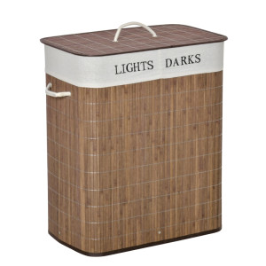 Tildasstore Tvättkorg 100 liter 2 fack 52x32x63 cm