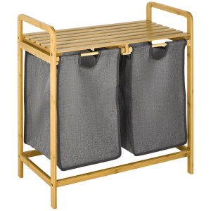 Tildasstore Tvättkorg 2 påsar och ställ 63,5x33x73 cm