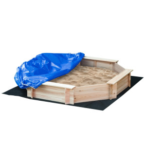 Tildasstore Sandlåda inkl skydd 139,5x139,5x21,5 cm