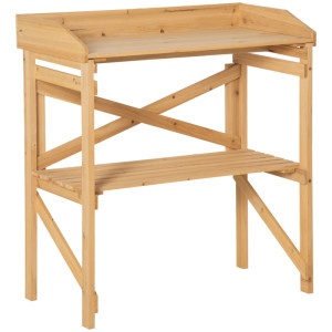 Tildasstore Planteringsbord med trähylla 80x40x84 cm