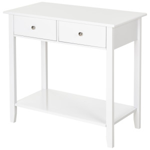 Tildasstore Konsolbord 2 lådor massivt trä 80x40x75 cm