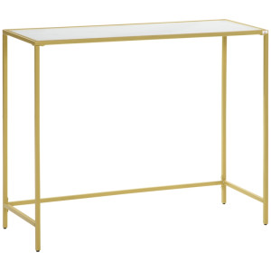Tildasstore Konsolbord härdat glas guld