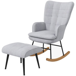 Tildasstore Gungstol med pall 64x89x90 cm grå