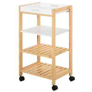 Tildasstore Köksvagn med hylla avtagbar bricka 40x30x76 cm