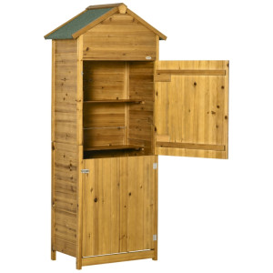 Tildasstore Trädgårdsskjul 2 hyllor 2 dörrar 79x49x190 cm