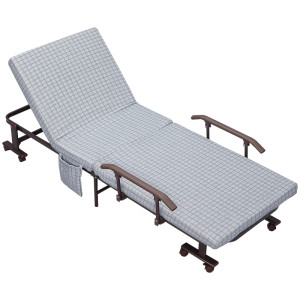 Tildasstore Hopfällbar säng fällbart ryggstöd 8 hjul 190x76x33cm
