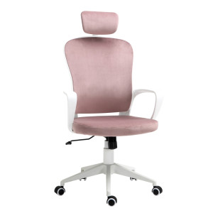 Tildasstore Ergonomisk kontorsstol sammet rosa