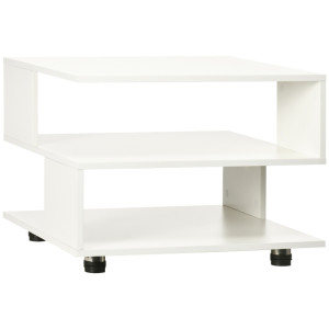 Tildasstore Soffbord med hyllor 60x60x45 cm - Vit