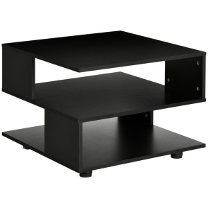 Tildasstore Soffbord med hyllor 60x60x45 cm - Svart