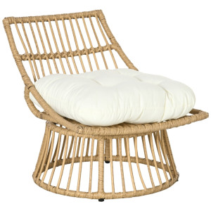 Tildasstore Trädgårdsstol konstrotting sittdyna 65x70x66 cm 360° vridbar