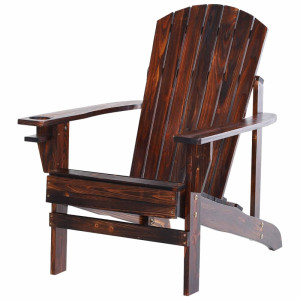 Tildasstore Adirondackstol med mugghållare massivt trä 72,5x97x93 cm