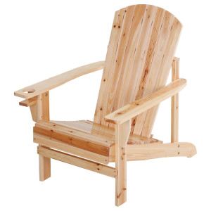 Tildasstore Adirondackstol med mugghållare massivt trä 72,5x97x93 cm