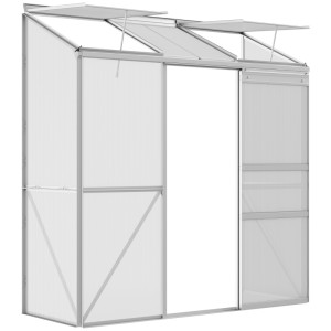 Tildasstore Växthus skjutdörr lutande 192x68x196 cm