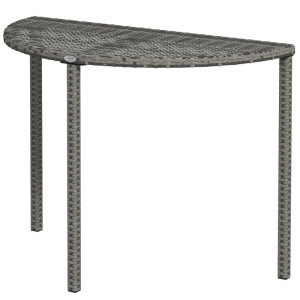 Tildasstore Trädgårdsbord rotting 100x50x74 cm grå