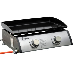 Tildasstore Gasgrill med 2 brännare grillplatta